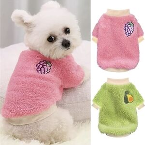 Pink Fleece Dog Sweater for Small Breeds